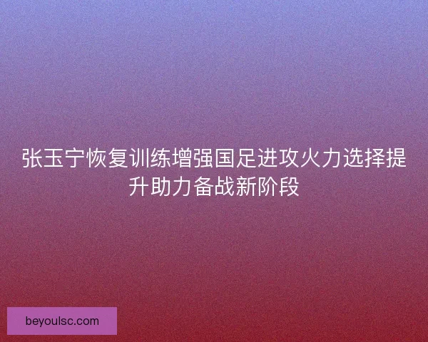 张玉宁恢复训练增强国足进攻火力选择提升助力备战新阶段